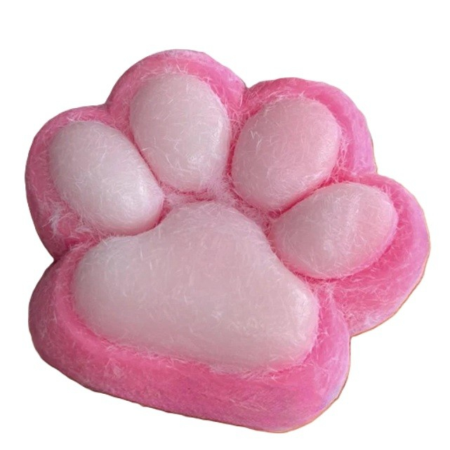 Jucarie Interactiva Squishy, Flippy, Model Cat Paw pinch family, Revenire Lenta, din TPR, +3 Ani, 7.5 cm, Textura Puf, Roz [2]