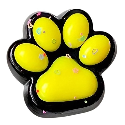 Jucarie Antistres Squishy, Flippy, cu Revenire Lenta, Model Labuta de Pisica, 6.8x6.2 cm, 55g, Ambalaj Transparent, Galben [1]