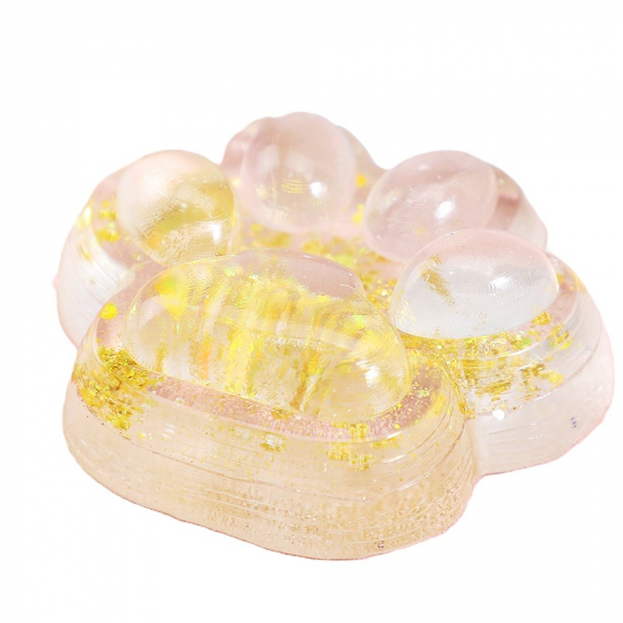 Jucarie Antistres Squishy, Flippy, cu Revenire Lenta pinch family, Model Cat Paw, 6.5 x 7 cm, din Tpr, 4-6 Ani, Model 2 Flori, Transparent [1]