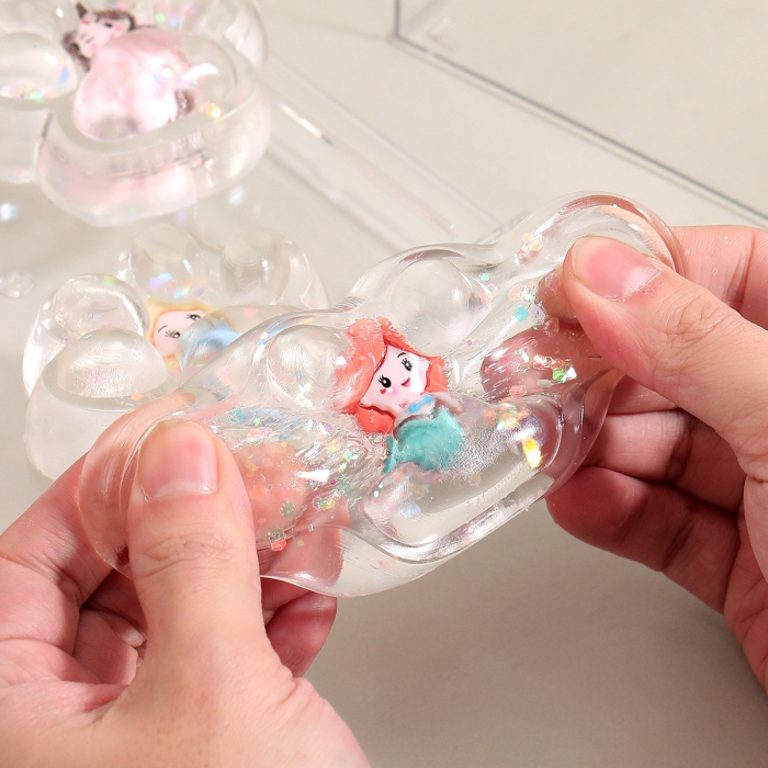 Jucarie Antistres Squishy, Flippy, Labuta de Pisica Pufoasa, cu Revenire Lenta, 7 x 6.5 cm, Model Printesa, Multicolor [8]