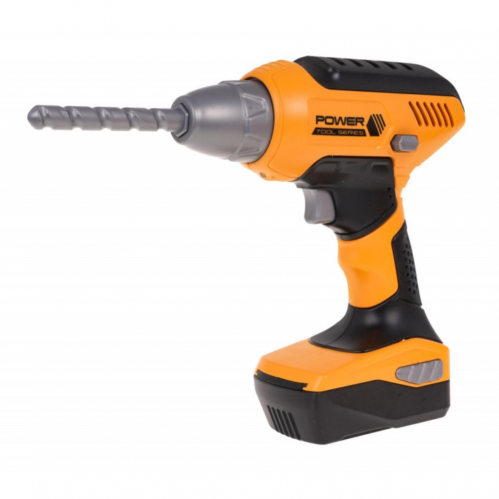 Jucarie Bormasina electrica pentru copii cu lumini si sunete, 4 burghiuri incluse, Power Tools, 21 x 17 cm [4]