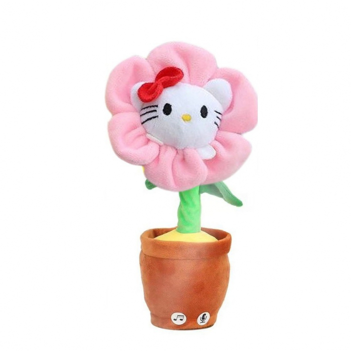 Jucarie de Plus Interactiva, Flippy, cu Acumulator si Cablu USB, 120 Cantece, Model Pisicuta Vorbitoare si Dansatoare, 33 x 12 cm Functie de Imitare si Inregistrare, Multicolor [3]