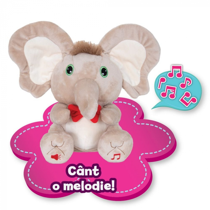 Jucarie de plus interactiva Puffy Friends, Tino Boo Elefantel, Bej [5]