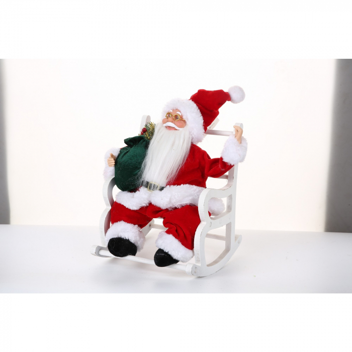 Jucarie decorativa, Flippy, Mos Craciun, 30 cm x 18 cm, grosime 18 cm, lana, tesatura de plus, poliester, interior/exterior [4]