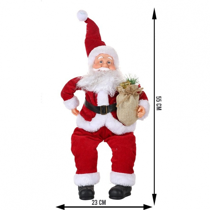 Jucarie decorativa, Flippy, Mos Craciun,  55 cm x 23 cm, grosime 25 cm, lana, tesatura de plus, poliester, interior/exterior [2]