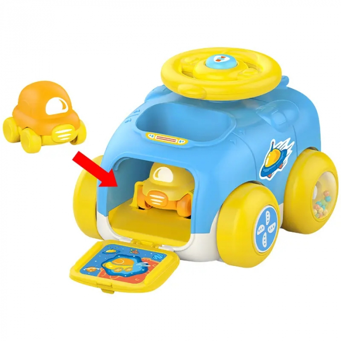 Jucarie distractiva bebelusi, Huanger, catapulta cu 2 masinute, 3.7cm [1]
