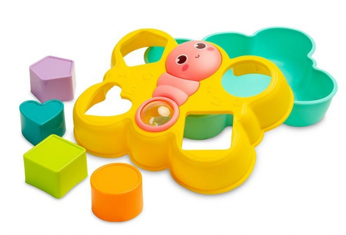 Jucarie educativa pentru bebelusi puzzle cu piese si forme colorate, Fluture [2]