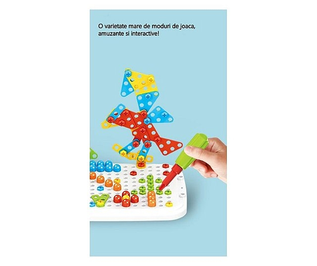 Jucarie educativa valiza cu bormasina, 258 piese, 6 in 1 [6]