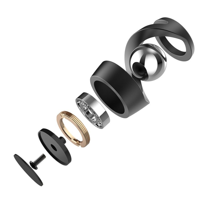 Jucarie Fidget pentru Adulti, Flippy, Giroscop Levitant de Birou, Jucarie Anti-Stres pentru Adulti, Spinner Flotant cu Iluzie Optica Hipnotica, 65x42x42 mm, 145 gr, Negru [4]