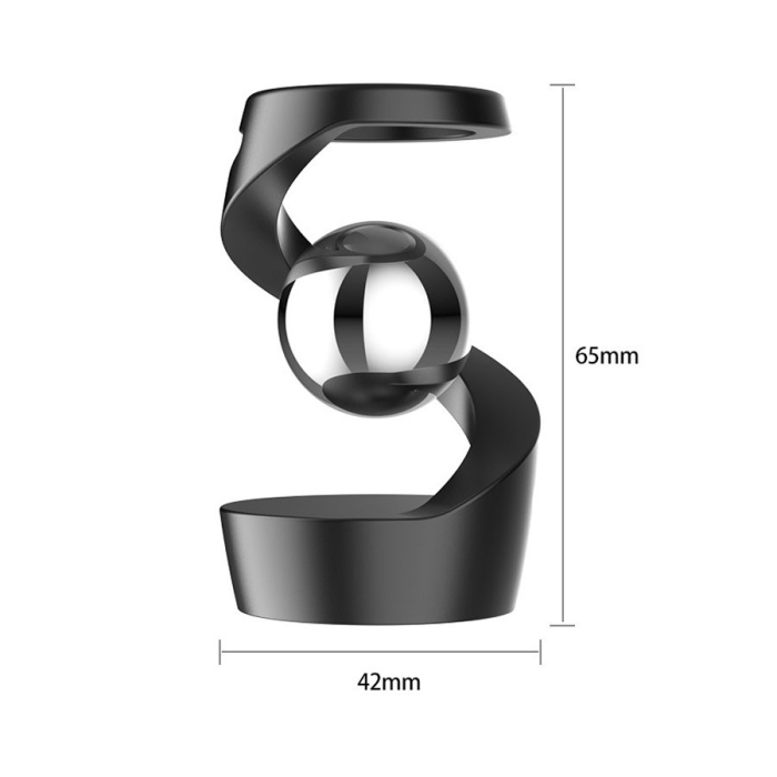 Jucarie Fidget pentru Adulti, Flippy, Giroscop Levitant de Birou, Jucarie Anti-Stres pentru Adulti, Spinner Flotant cu Iluzie Optica Hipnotica, 65x42x42 mm, 145 gr, Negru [3]