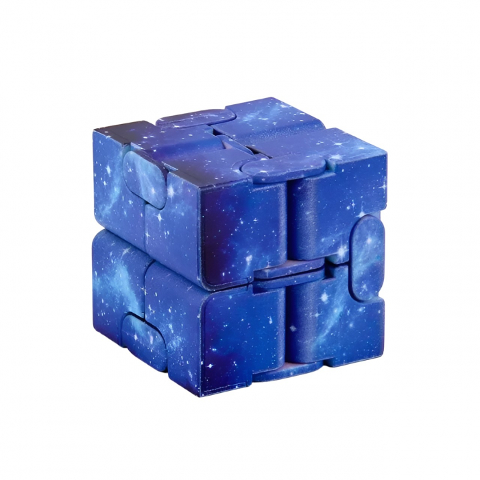 Jucarie Interactiva Antistres cu Miscari Infinite, Cub Magic, 3 ani, 4x4x4cm, Albastru [1]