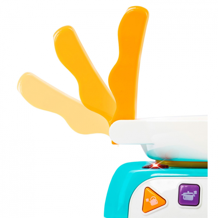 Jucarie interactiva bebe, Oala magica de gatit cu forme, sunete si lumini, Albastra [5]