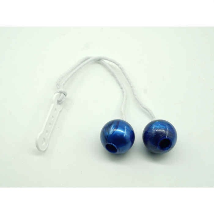 Jucarie interactiva cu bile, Flippy, Clackers ball, antistres, Albastru, 40 mm [3]