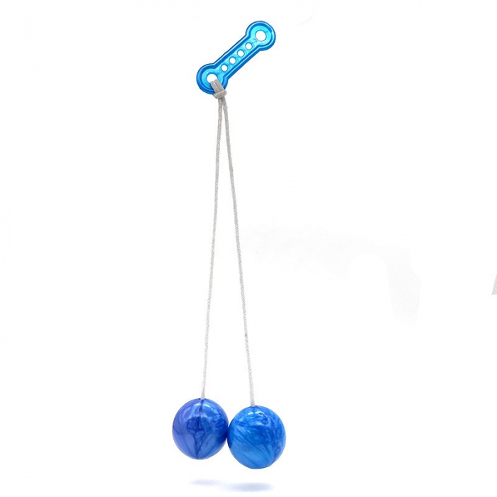 Jucarie interactiva cu bile, Flippy, Clackers ball, antistres, Albastru, 40 mm [1]
