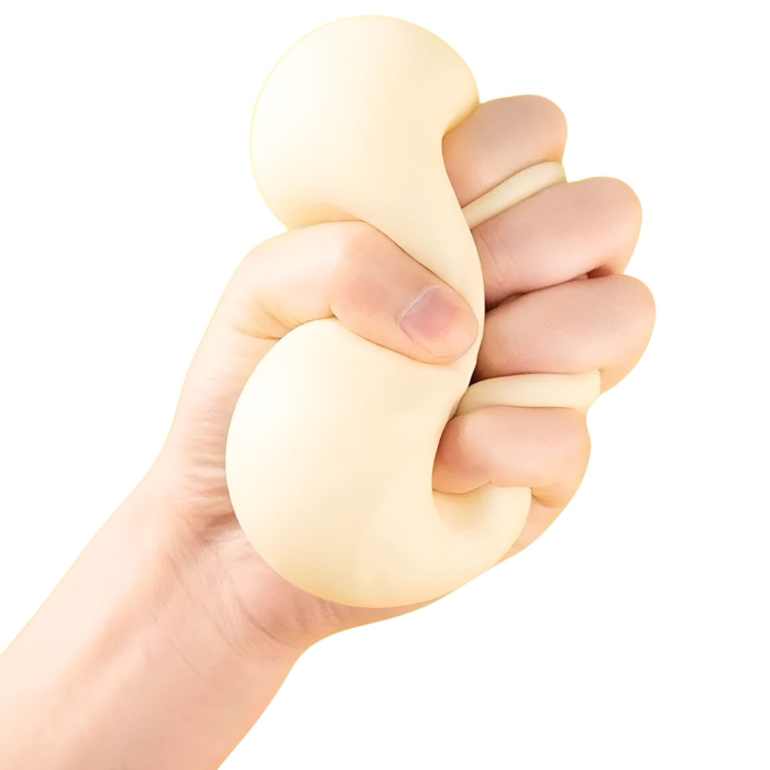 Jucarie Interactiva Dumpling Squishy, Flippy, Model Cifla Aburita, Jucarie Antistres pentru Copii si Maturi, Efect Calmant cu Revenire Lenta, 10 x 10 cm, Bej [4]