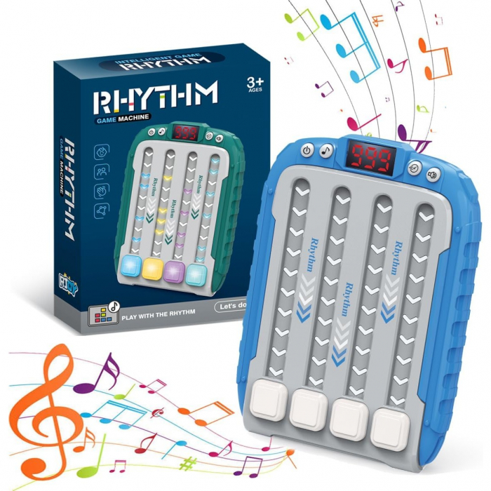 Jucarie Interactiva, Flippy, Joc Rhythm, +3 Ani, din ABS, 6 Niveluri, 15 x 3 x 11 cm, Functie Muzicala, Albastru [5]