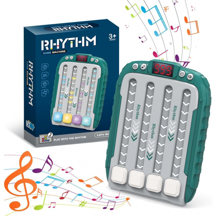 Jucarie Interactiva, Flippy, Joc Rhythm, +3 Ani, din ABS, 6 Niveluri, 15 x 3 x 11 cm, Functie Muzicala, Verde [3]