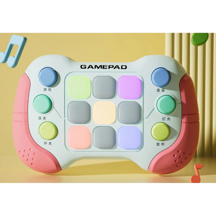 Jucarie Interactiva Flippy, Tip Consola Pop It, 6 butoane functionale, 5 Moduri de Joc, 600 Niveluri, + 3 ani, Rosu/Gri [2]