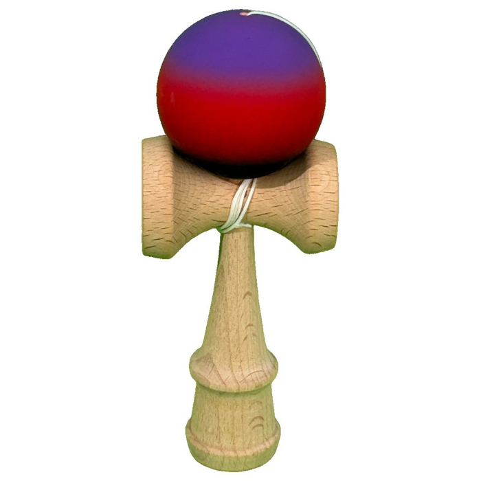 Jucarie Interactiva Kendama Profesionala, Flippy, din Lemn, 18 cm, Joc de Indemanare pentru Copii si Adulti, Gradient Mov/Rosu/Negru [1]