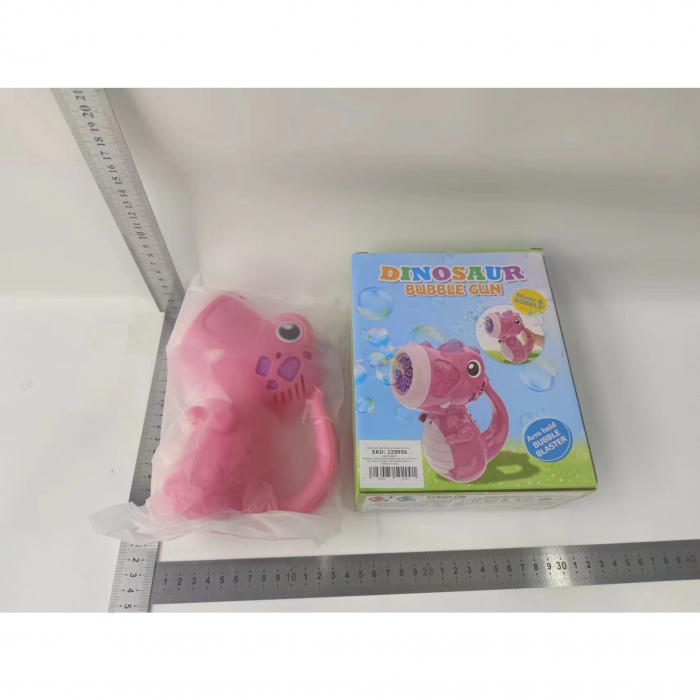 Jucarie Interactiva pentru Baloane de Sapun, Flippy, Sunete si Lumini, Model Dinozaur, cu 8 Orificii, 15 x 8.5 x 18.5, Roz [2]