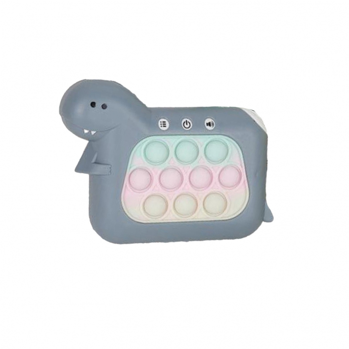 Jucarie Interactiva Pop It Whack A Mole, Flippy, Tip Consola, Anti-Stres, 4 Moduri de Joc, din ABS si Silicon, +3 Ani, Model Dinozaur, Verde Inchis [6]