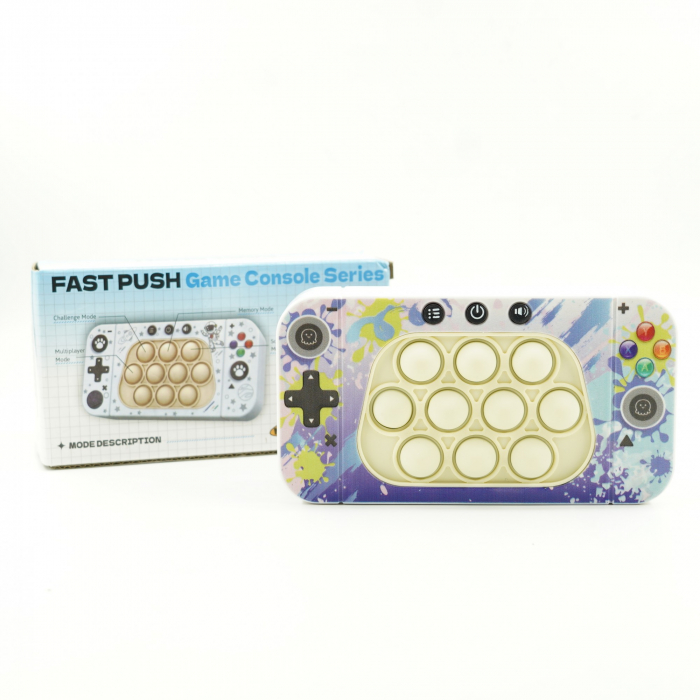 Jucarie interactiva tip consola pentru copii Flippy, speed push whack-a-mole, joc de viteza pop it, material ABS/silicon, cu nivele, sunete si lumini, 15.5 x 7.6 x 5.3 cm, model culori, multicolor [4]