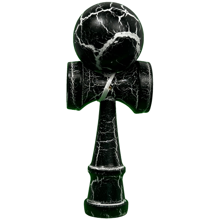 Jucarie Kendama Profesionala, Flippy, Kendama Cracked, din Lemn – 18 cm, Joc Interactiv de Indemanare pentru copii si adulti, Negru Alb [4]