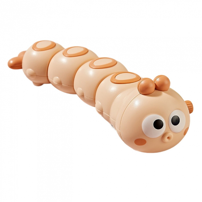 Jucarie mecanica pentru copii Flippy, omida haioasa, cu cheita, distractiva, se taraste, se misca, 15 x 4 cm, portocaliu [1]