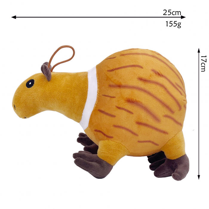 Jucarie Moale de Plus Italian Brainrot, Flippy, cu Agatatoare, Model Guinea Pig Burbaloni Luliloli, Jucarie Moale pentru Copii, 25 x 17 cm, Maro deschis [2]