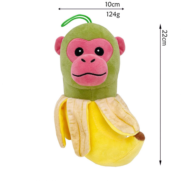 Jucarie Moale de Plus Italian Brainrot, Flippy, cu Agatatoare, Model Maimuta Banana Chimpanzini Bananini, Jucarie Moale pentru Copii, 22 x 10 cm, Verde Galben [2]