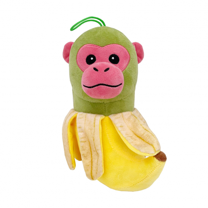 Jucarie Moale de Plus Italian Brainrot, Flippy, cu Agatatoare, Model Maimuta Banana Chimpanzini Bananini, Jucarie Moale pentru Copii, 22 x 10 cm, Verde Galben [1]