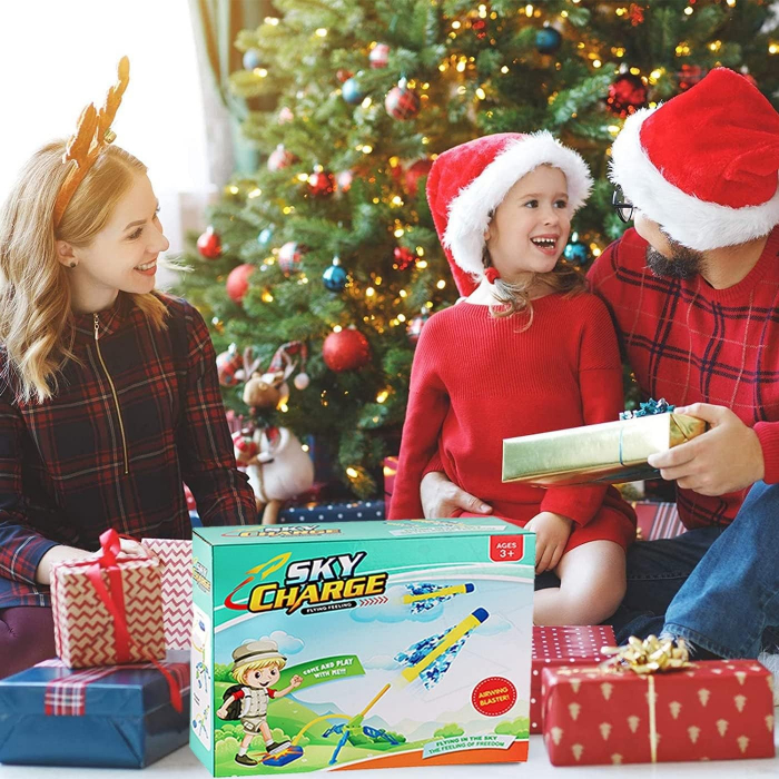 Lichidare Jucarie pentru Copii, Flippy, Lansator de Rachete cu Piciorul, un Singur Lansator, 4 Rachete Fara Lumini, 40.5 cm Inaltime, Multicolor [4]