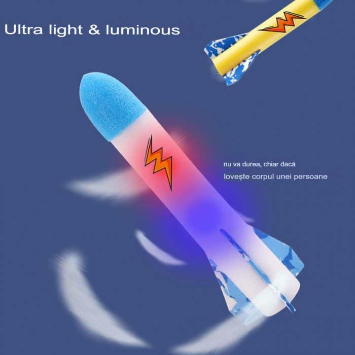 Lichidare Jucarie pentru Copii, Flippy, Lansator de Rachete cu Piciorul, un Singur Lansator, 6 Rachete Fara Lumini, 40.5 cm Inaltime, Multicolor [6]