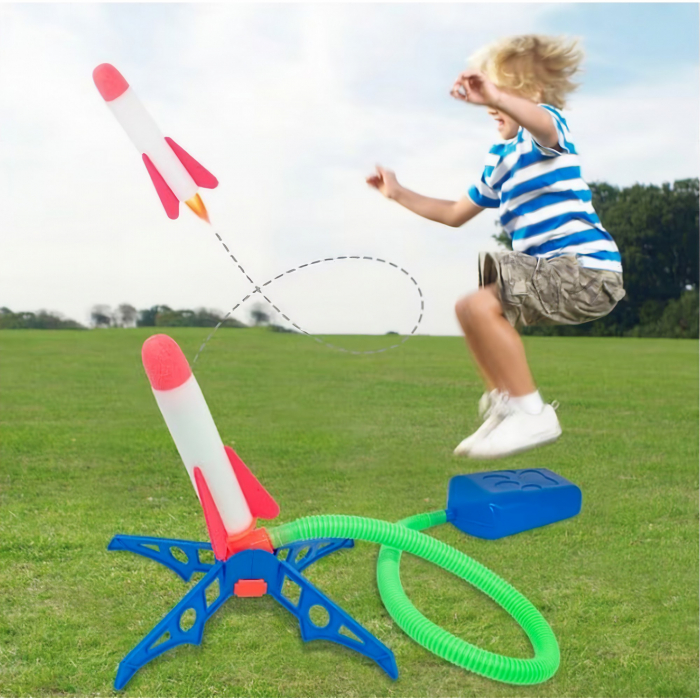 Jucarie pentru copii, Flippy, lansator rachete cu piciorul, 3 rachete fara lumini [6]