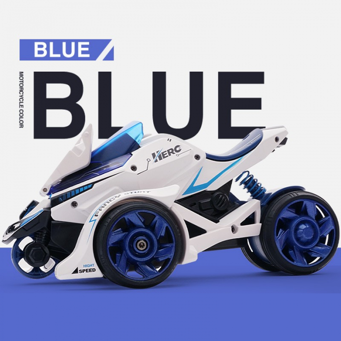 Jucarie pentru copii, masina cu extensie de motocicleta 2 in 1, albastra [3]