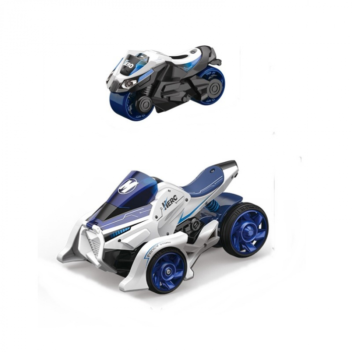 Jucarie pentru copii, masina cu extensie de motocicleta 2 in 1, albastra [4]