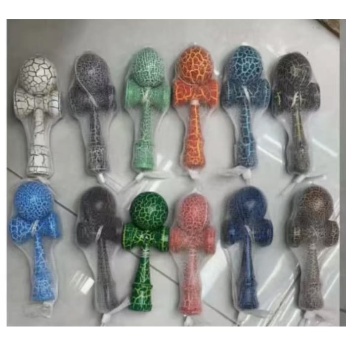 Jucarie Profesionala Kendama, Flippy, Cracked, din Lemn, 18 cm -MIX [1]