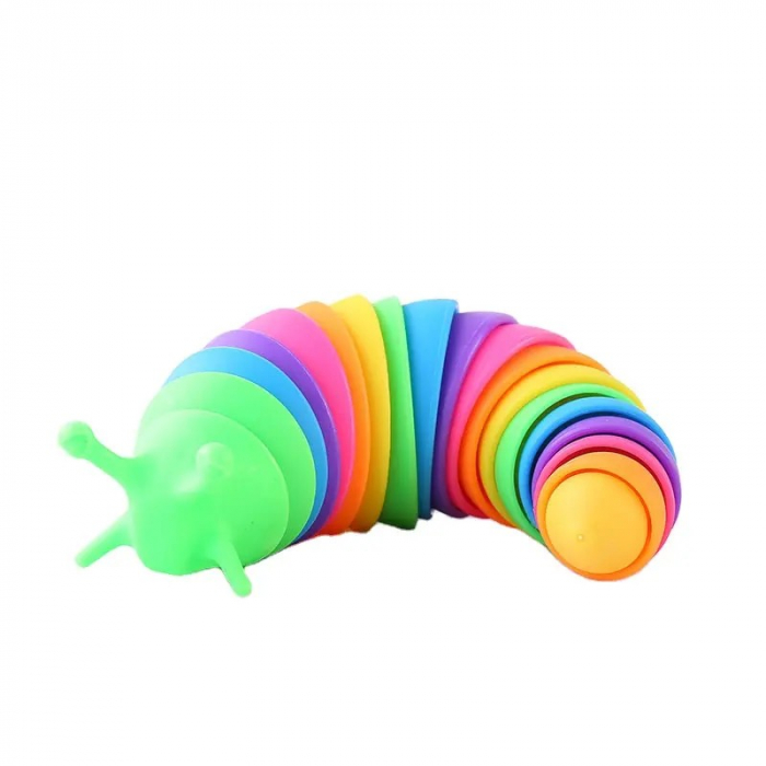 Jucarie Senzoriala Antistres, Flippy, Fidget Toys, Omida Curcubeu, 18.6 cm, Functie de Luminat, +3 Ani, Multicolor [13]