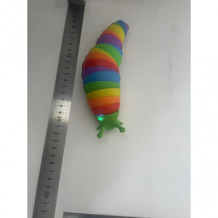 Jucarie Senzoriala Antistres, Flippy, Fidget Toys, Omida Curcubeu, 18.6 cm, Functie de Luminat, +3 Ani, Multicolor [14]
