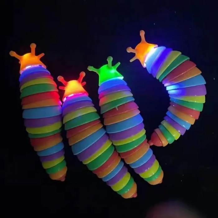 Jucarie Senzoriala Antistres, Flippy, Fidget Toys, Omida Curcubeu, 18.6 cm, Functie de Luminat, +3 Ani, Multicolor [7]