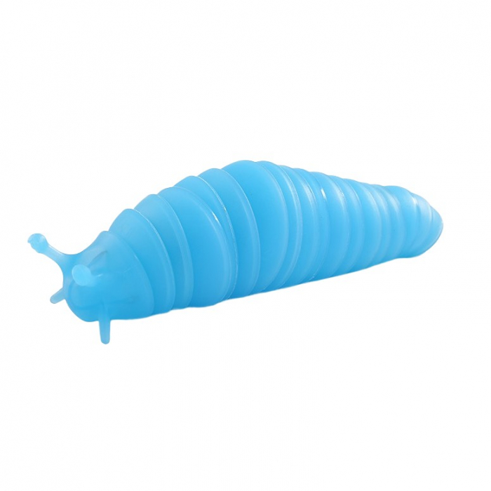 Jucarie Senzoriala Antistres, Flippy, Fidget Toys, Omida Tip Breloc, 11 cm, +3 Ani, Albastru Transparent [3]