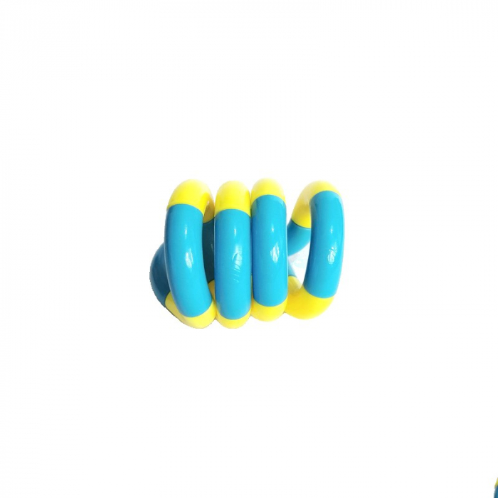 Jucarie Senzoriala Antistres, Flippy, Fidget Twist, cu Miscari Infinite de Decompresie, 2 Culori, Galben/Albastru, + 3 ani [1]