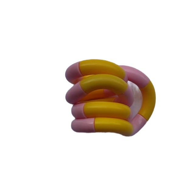 Jucarie Senzoriala Antistres, Flippy, Fidget Twist, cu Miscari Infinite de Decompresie, 2 Culori, Galben/Roz, + 3 ani [2]