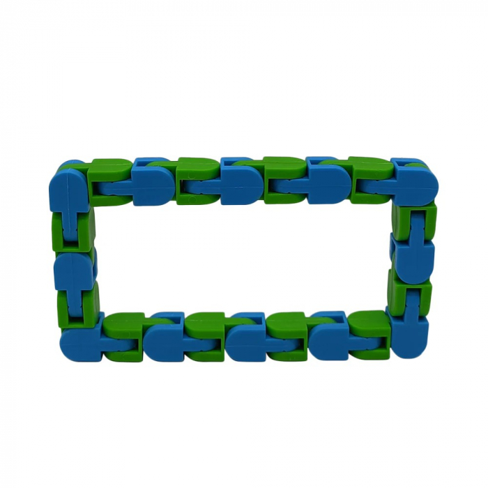 Jucărie Senzorială Antistres Flippy - Puzzle de Îmbinat Tip Șarpe, 24 Piese, +3 Ani, Verde/Albastru [4]