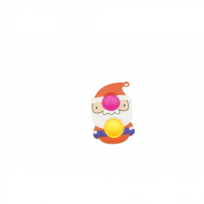 Jucarie senzoriala antistres, Simple Dimple, Breloc cu 2 bulinute, Mos Craciun, Multicolor [1]