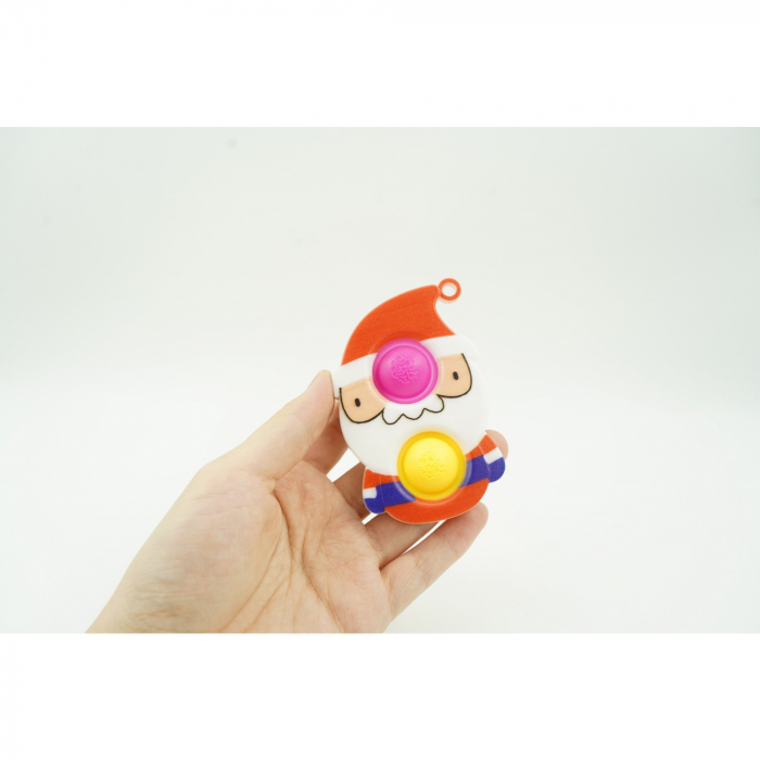 Jucarie senzoriala antistres, Simple Dimple, Breloc cu 2 bulinute, Mos Craciun, Multicolor [4]