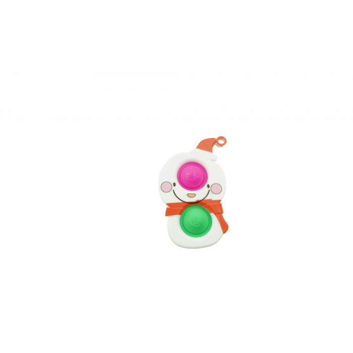 Jucarie senzoriala antistres, Simple Dimple, Breloc cu 2 bulinute, Om de zapada, Multicolor [1]