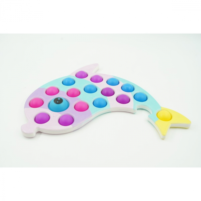 Jucarie senzoriala antistres, Simple Dimple, Delfin, Multicolor [4]