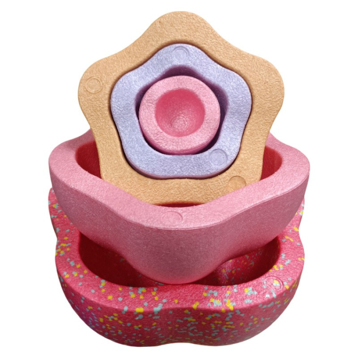 Jucarie Senzoriala de Echilibru, Flippy, Tip Stepping Stones, 5 Piese, din Spuma, pentru Miscare, Sarituri, Prindere, Diametru 28 cm, Model 1, Multicolor [9]