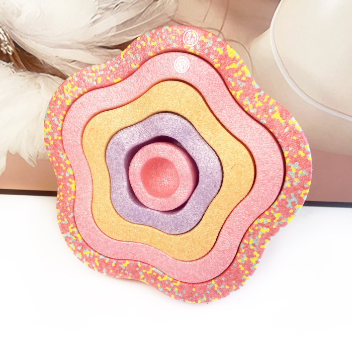 Jucarie Senzoriala de Echilibru, Flippy, Tip Stepping Stones, 5 Piese, din Spuma, pentru Miscare, Sarituri, Prindere, Diametru 28 cm, Model 1, Multicolor [6]